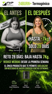 QUEMADOR DE GRASA 24 BURN, Adelgaza sin dietas extremas
